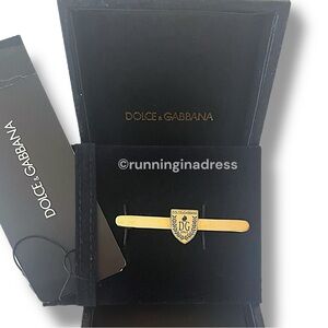 Vintage Dolce & Gabbana DG Logo Tie Clip In Gold & Black